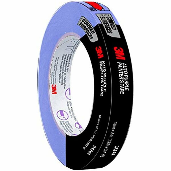 3M Auto Purple Painters Tape for Curved Surfaces, 18 mm x 55 m, 5PK 34744-5